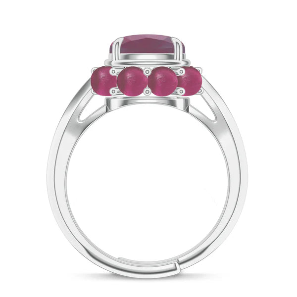 Multi Stone 925 Sterling Silver Adjustable Ring For Women