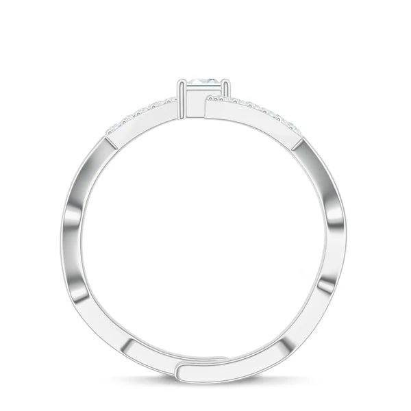 Abstract Rhodolite Garnet 925 Sterling Silver Adjustable Ring For Women