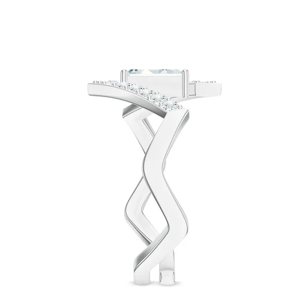 Abstract Rhodolite Garnet 925 Sterling Silver Adjustable Ring For Women