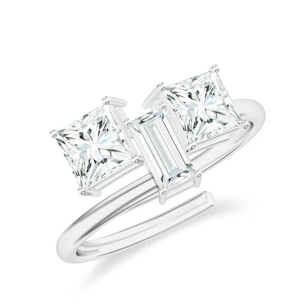 Moissanite Adjustable 925 Sterling Silver Ring For Women