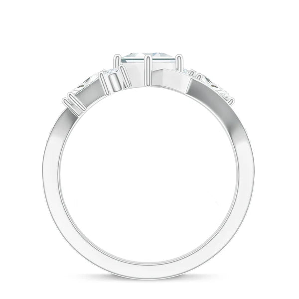 Moissanite Abstract 925 Sterling Silver Ring For Women