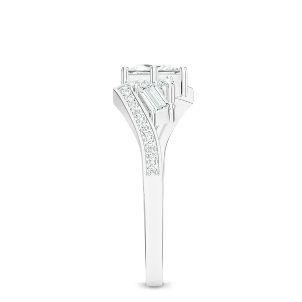 Moissanite Abstract 925 Sterling Silver Ring For Women
