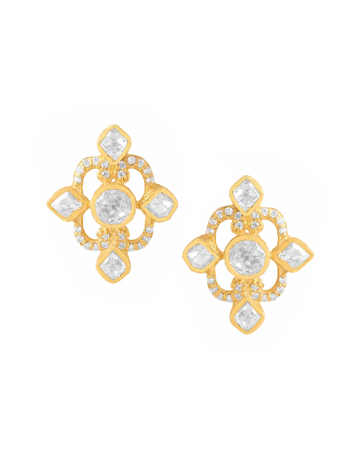 Eternal Swirl 24K Gold Plating 925 Sterling Silver Stud Earrings For Women