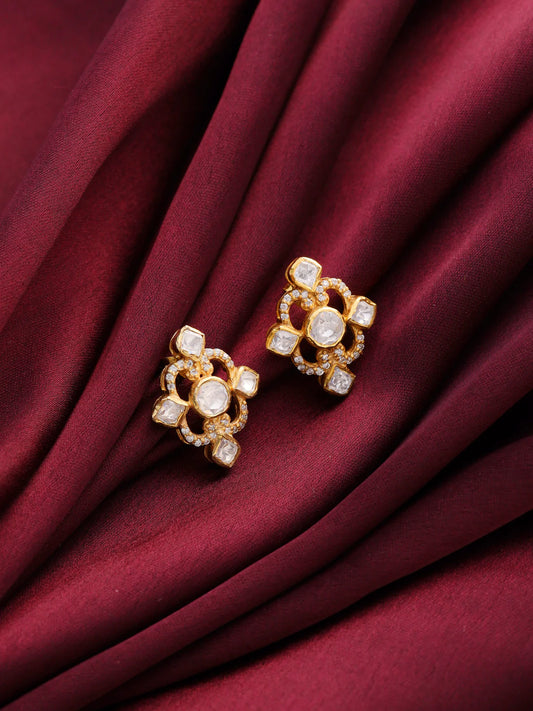 Eternal Swirl 24K Gold Plating 925 Sterling Silver Stud Earrings For Women