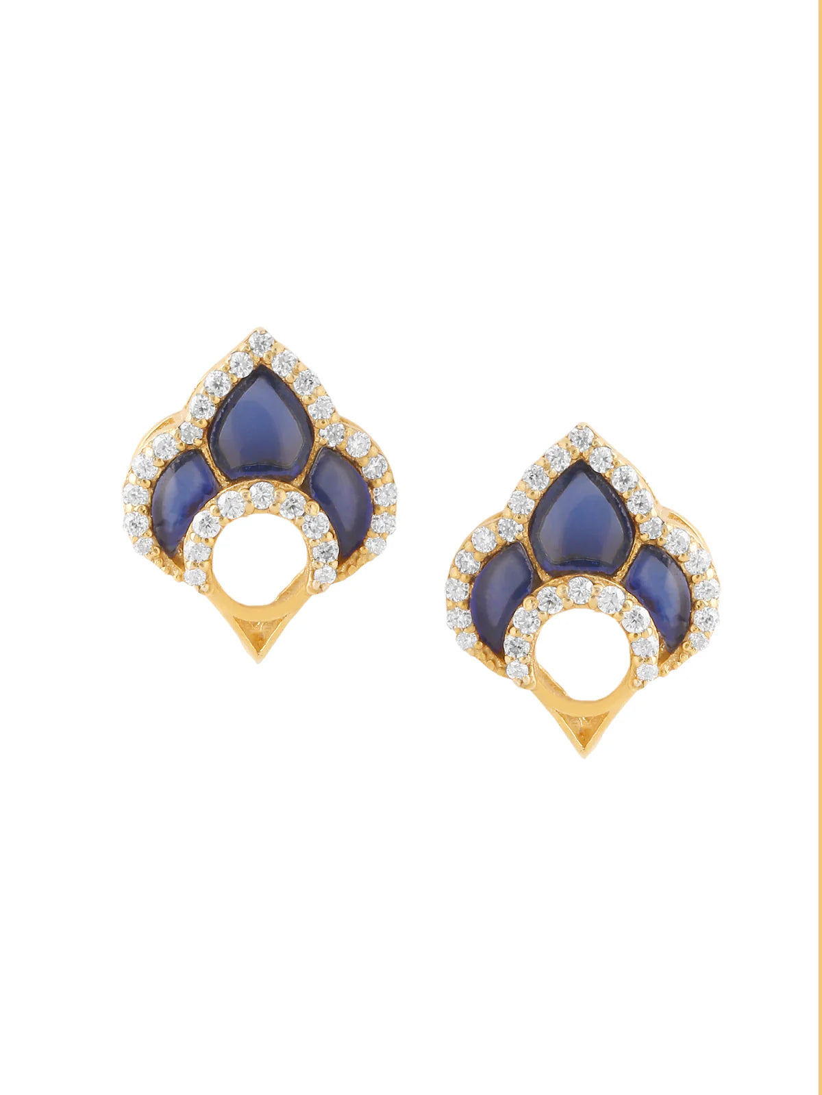 Glimmering Leafs 24K Gold Plated 925 Sterling Silver Earrings For Women