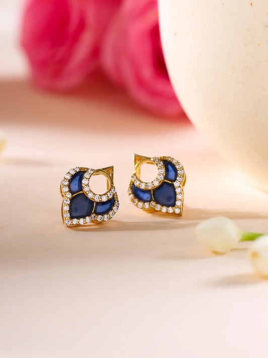 Glimmering Leafs 24K Gold Plated 925 Sterling Silver Earrings For Women