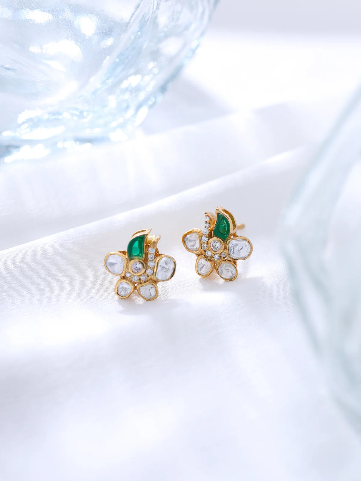 Floral Green Talfe 925 Sterling Silver Earrings For Women