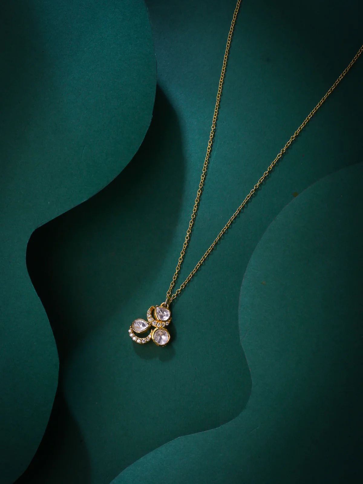 Elegant Mughal-Inspired Crystal & Pearl 925 Sterling Silver Pendant For Women