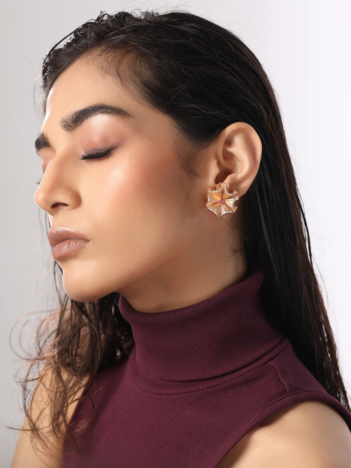 Bella Frilluxe Stoned 925 Sterling Silver Stud Earrings For Women