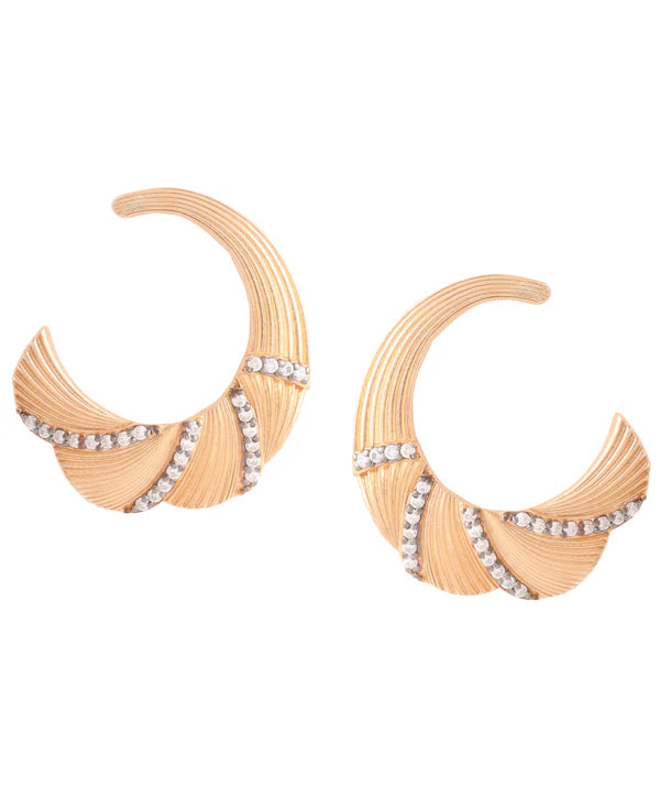 Faceted Moissanite 925 Sterling Silver Hoop Earrings For Women