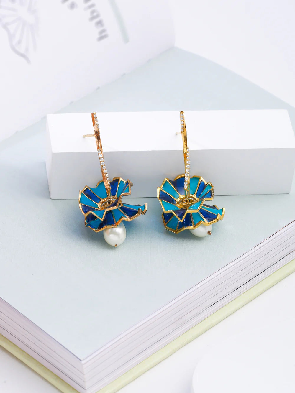 Moissanite and Pearl 925 Sterling Silver Drop Earrings For Women