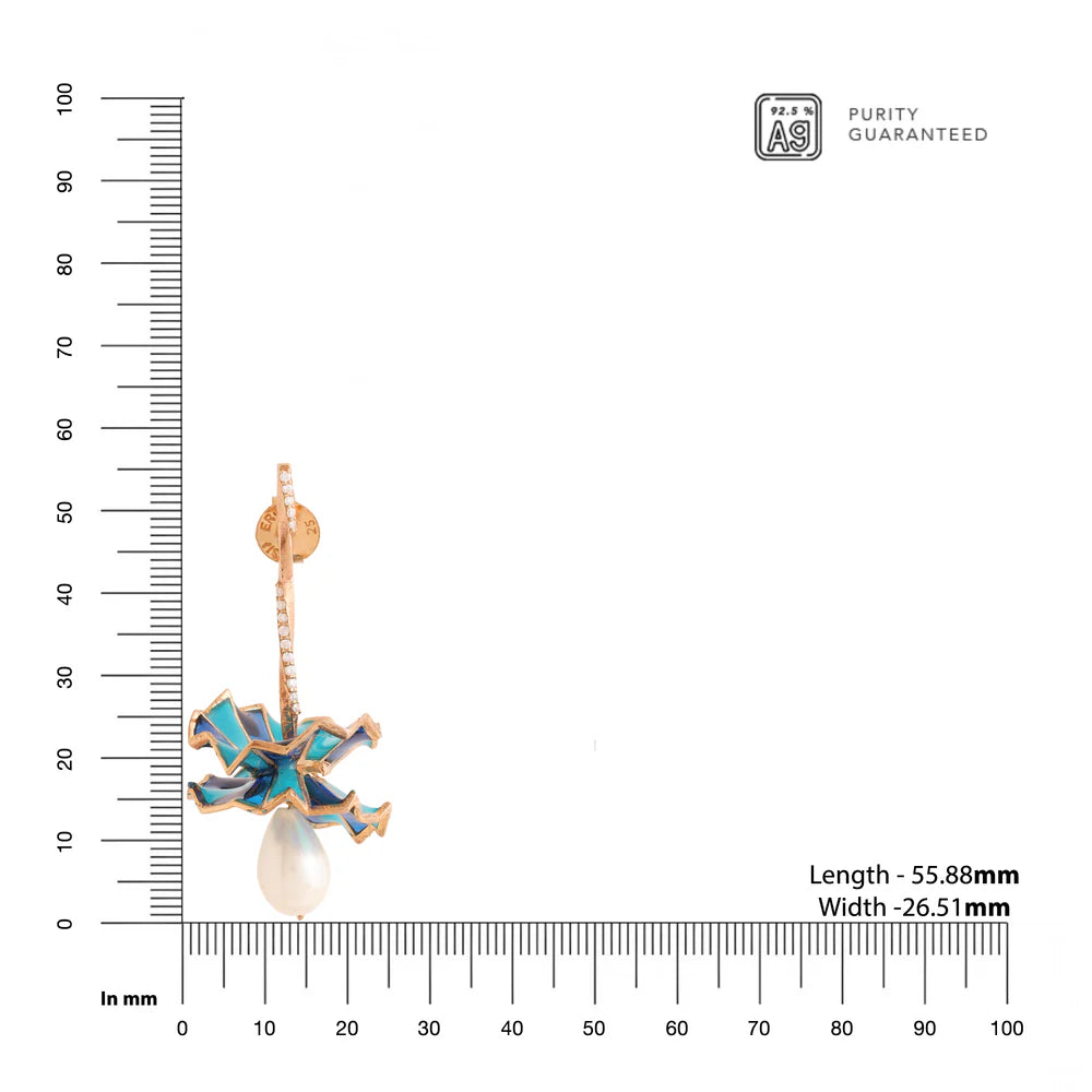 Moissanite and Pearl 925 Sterling Silver Drop Earrings For Women