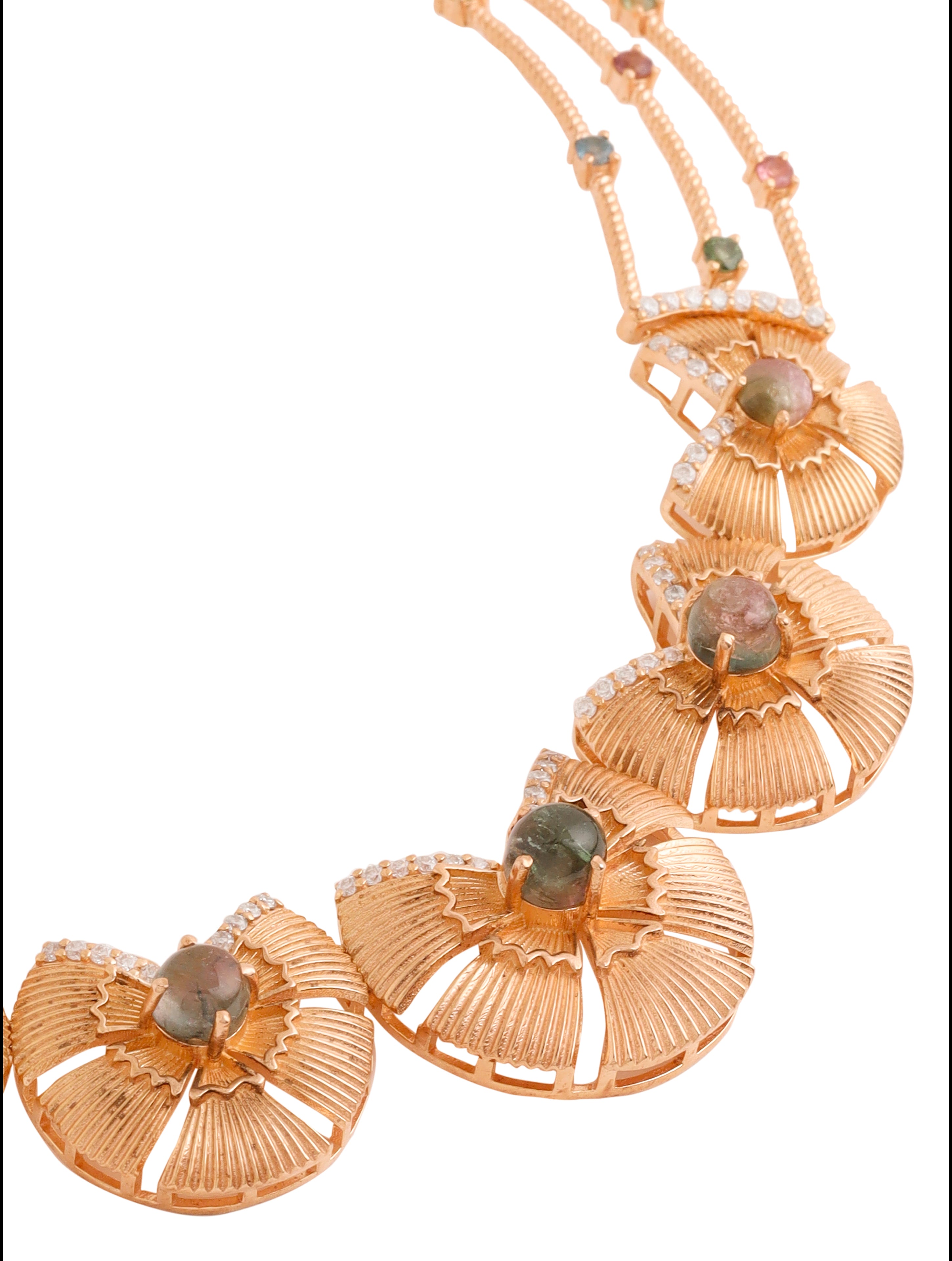 Moissanite & Tourmaline Luxe 925 Sterling Silver Necklace Set For Women