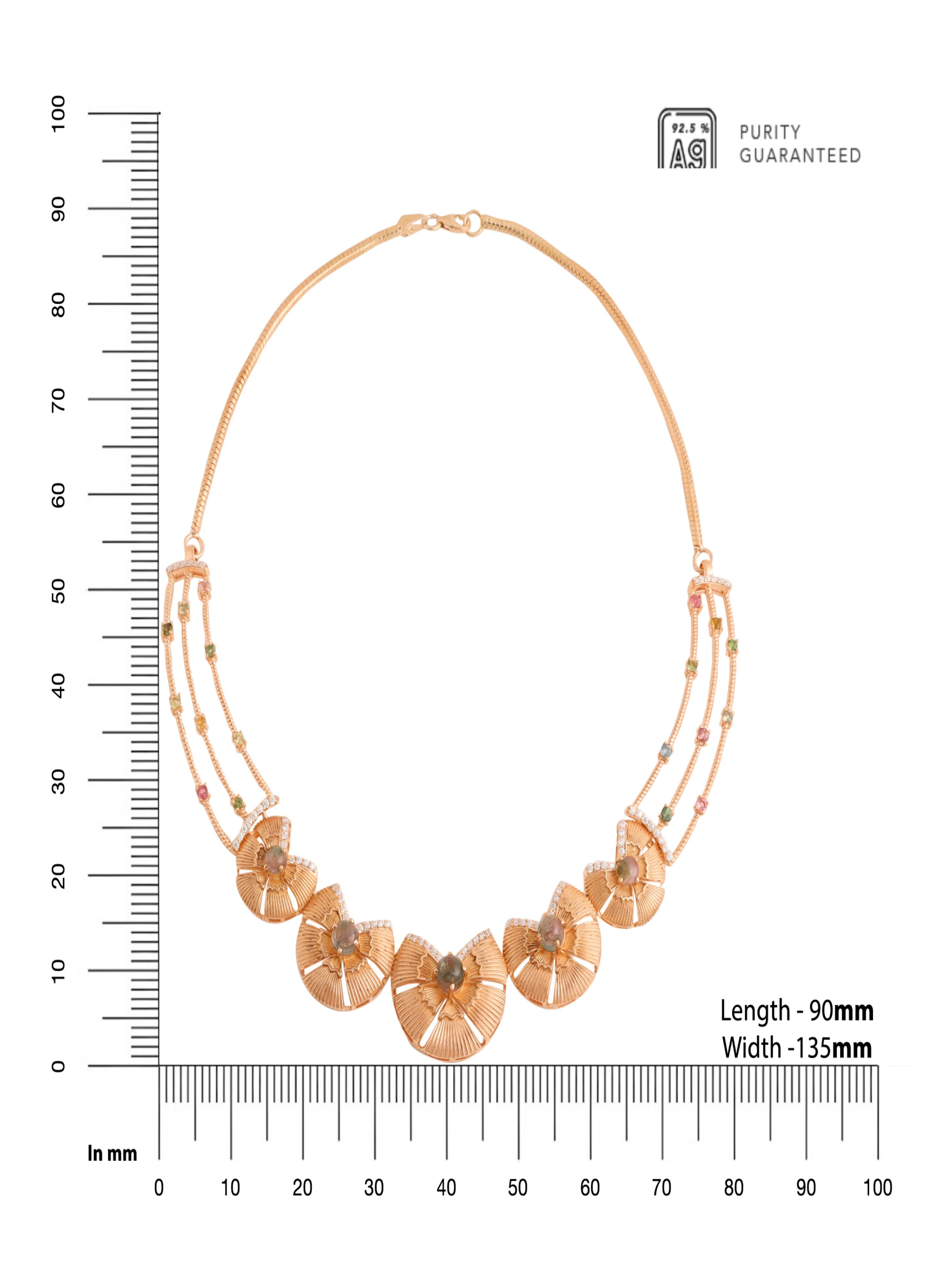 Moissanite & Tourmaline Luxe 925 Sterling Silver Necklace Set For Women