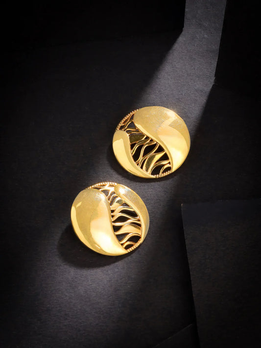 Lumina 24K Gold Plated Jali Design 925 Sterling Silver Earrings For Women