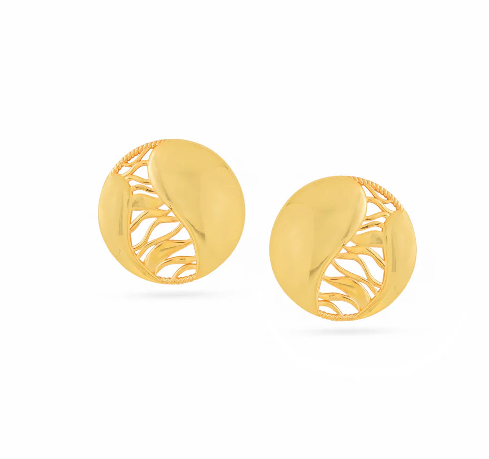 Lumina 24K Gold Plated Jali Design 925 Sterling Silver Earrings For Women
