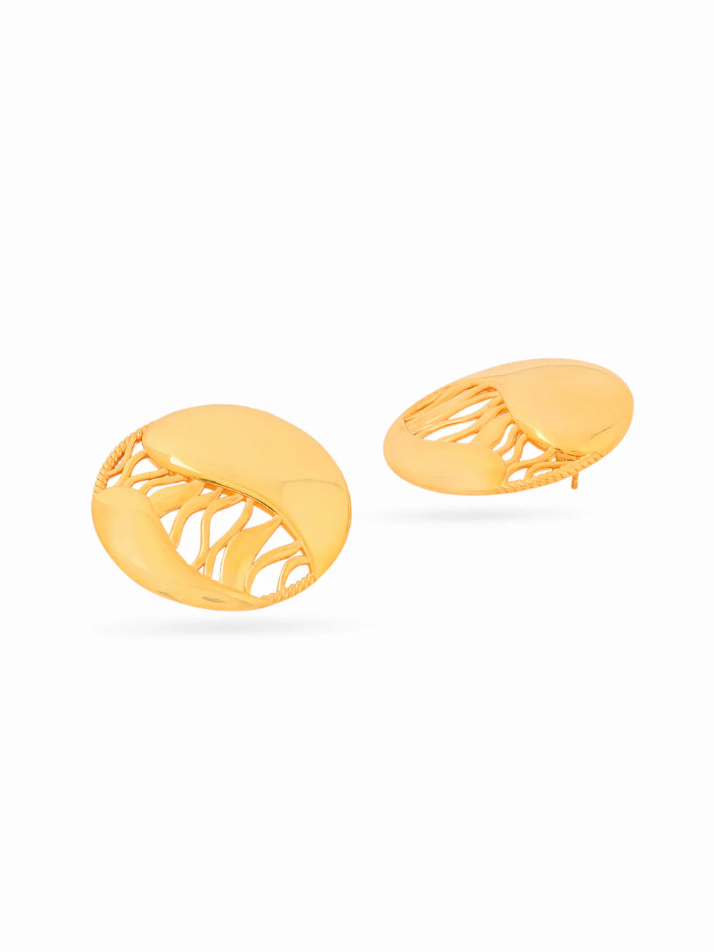 Lumina 24K Gold Plated Jali Design 925 Sterling Silver Earrings For Women