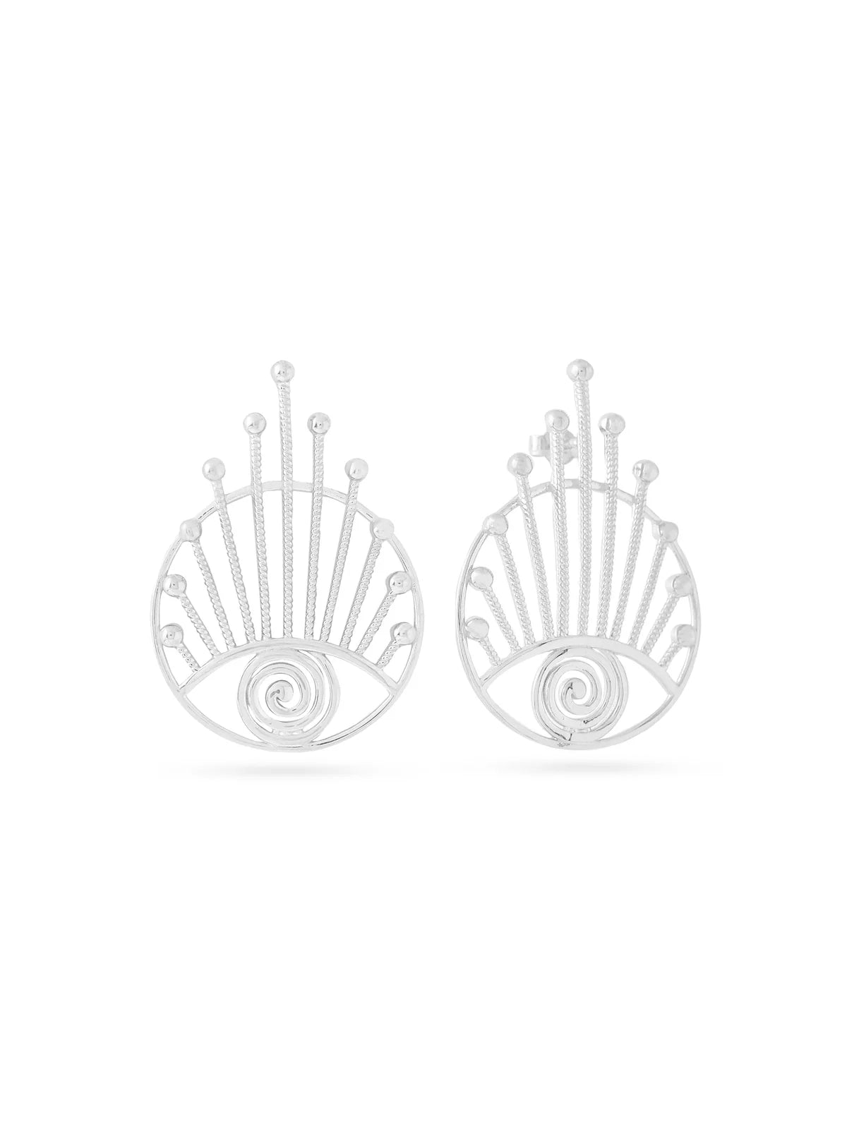 Lumina Rhodium Evil Eye 925 Sterling Silver Earrings For Women