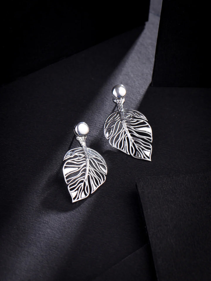 Lumina Rhodium Jali Design 925 Sterling Silver Earrings For Women