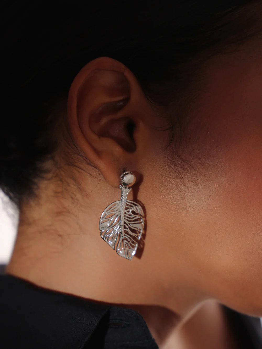 Lumina Rhodium Jali Design 925 Sterling Silver Earrings For Women