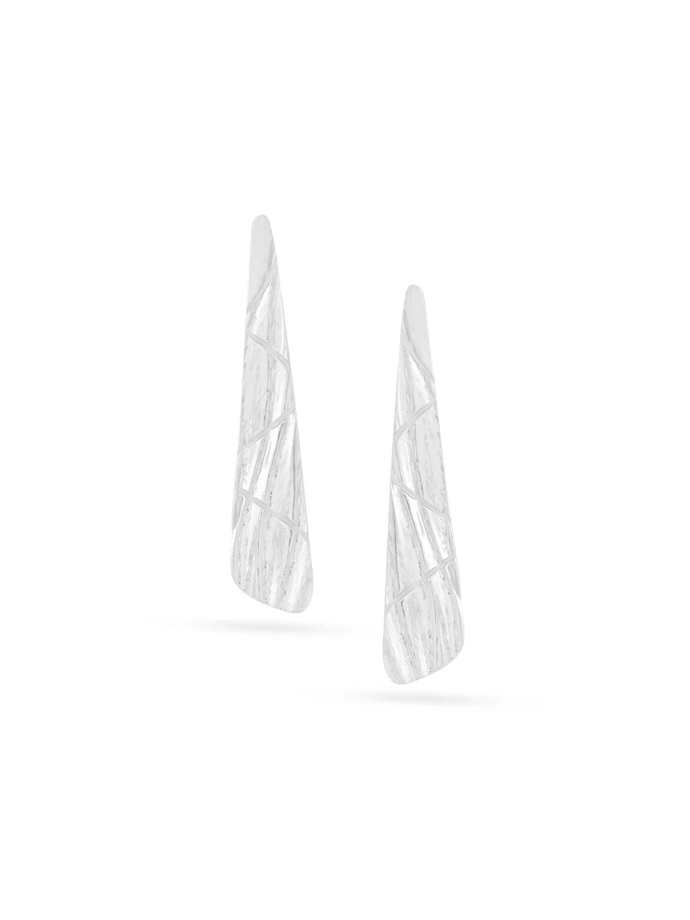 Lumina Rhodium Coated Textural 925 Sterling Silver Earrings For Women