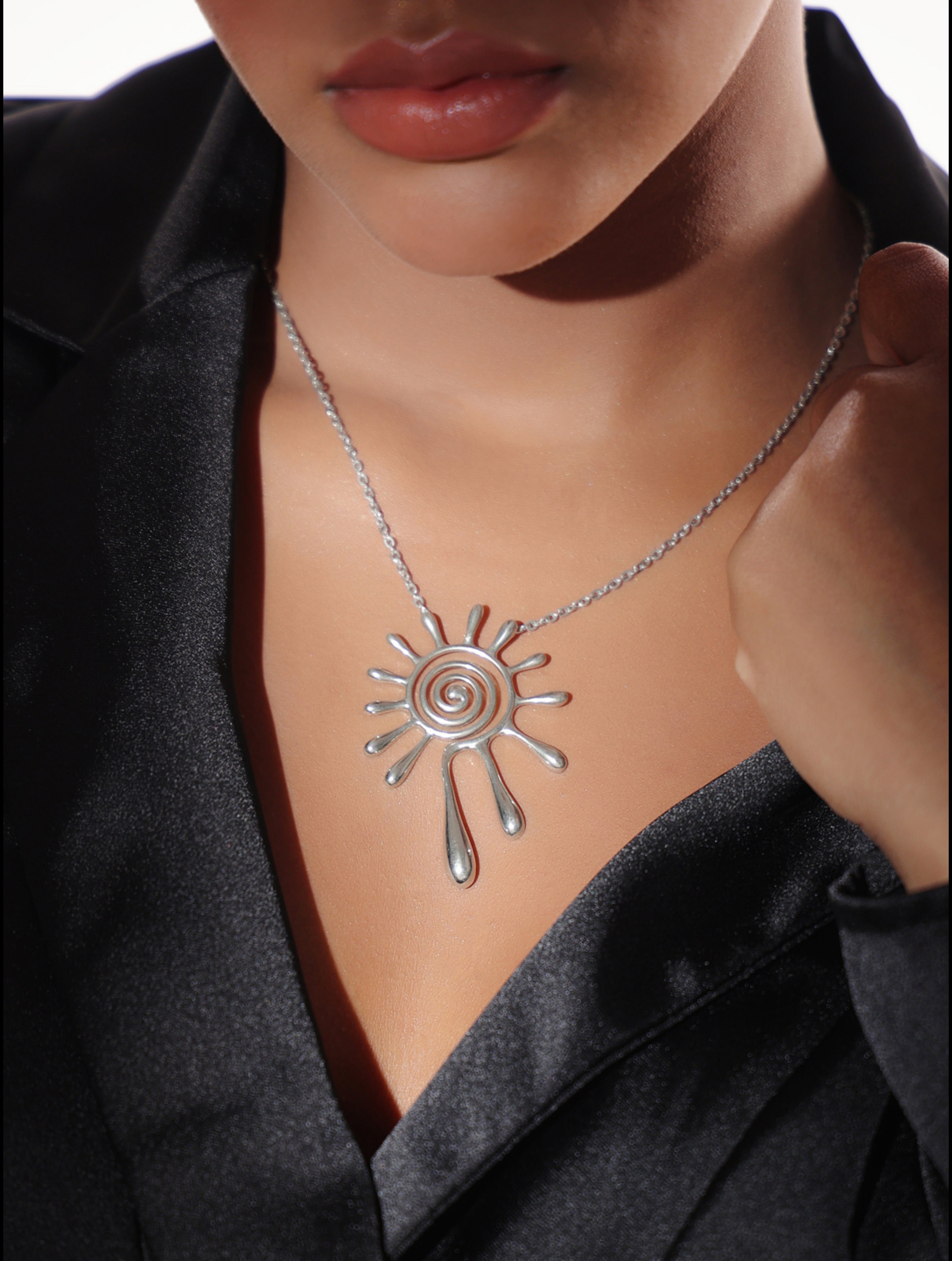 Lumina 925 Silver Modern Flower 925 Sterling Silver Pendant For Women