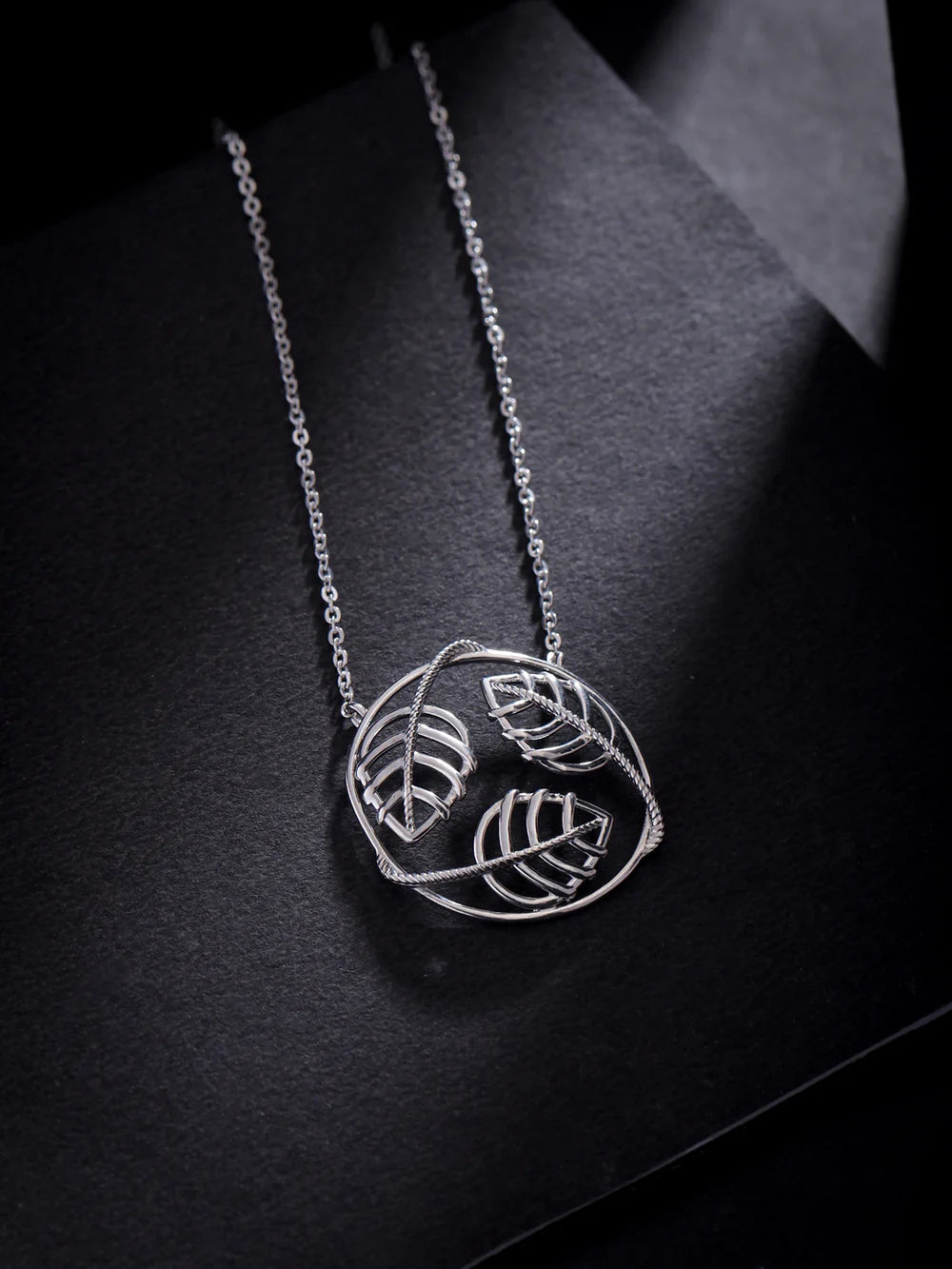 Lumina Rhodium Plated Jali 925 Sterling Silver Pendant For Women