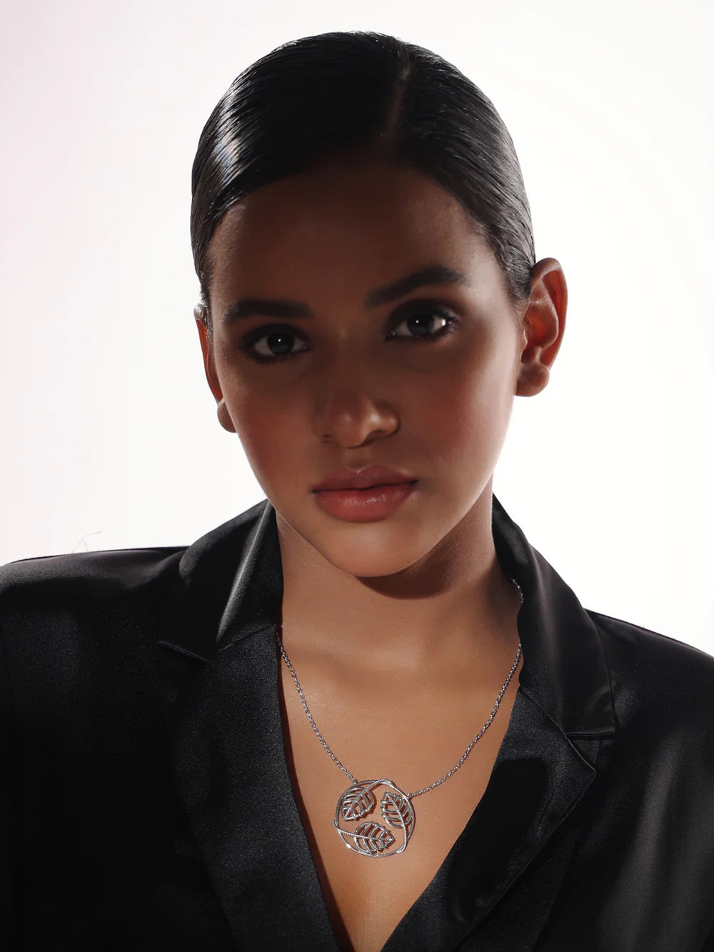 Lumina Rhodium Plated Jali 925 Sterling Silver Pendant For Women