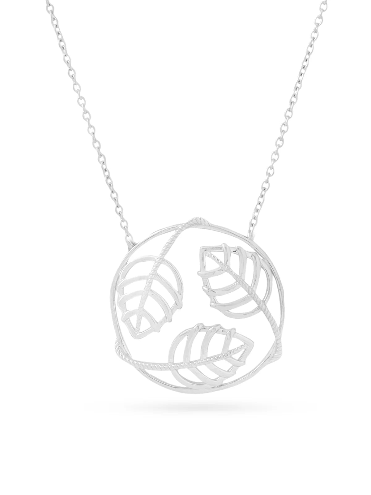 Lumina Rhodium Plated Jali 925 Sterling Silver Pendant For Women