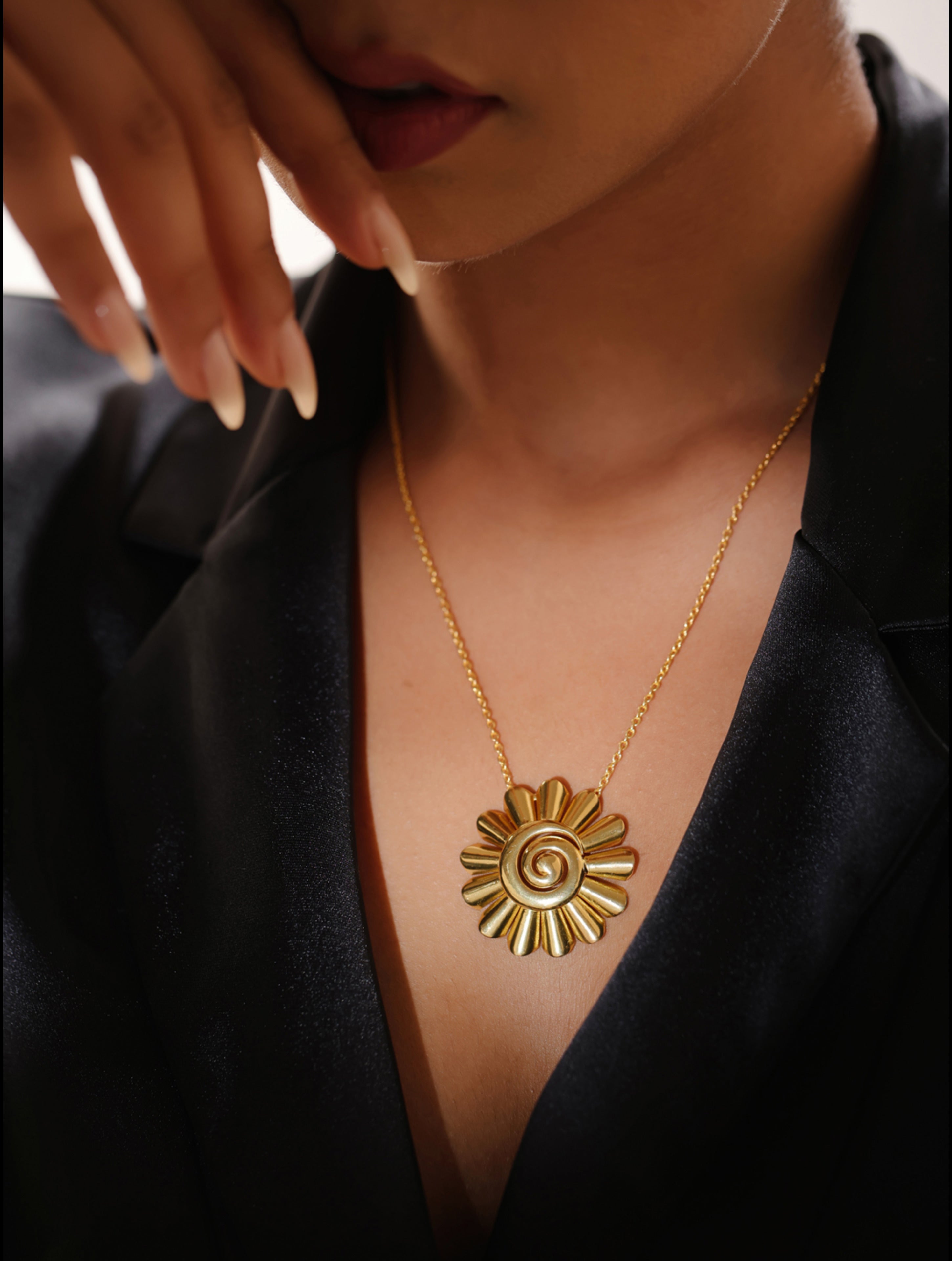 Lumina 24K Gold Plated Blossom 925 Sterling Silver Pendant For Women