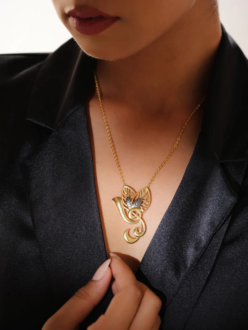 Lumina 24K Gold Plated Musical Signs 925 Sterling Silver Pendant For Women