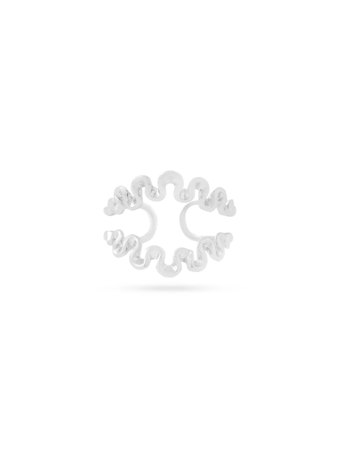Silver Rhodium Plated Natural Folds Lumina 925 Sterling Silver Ring For Women