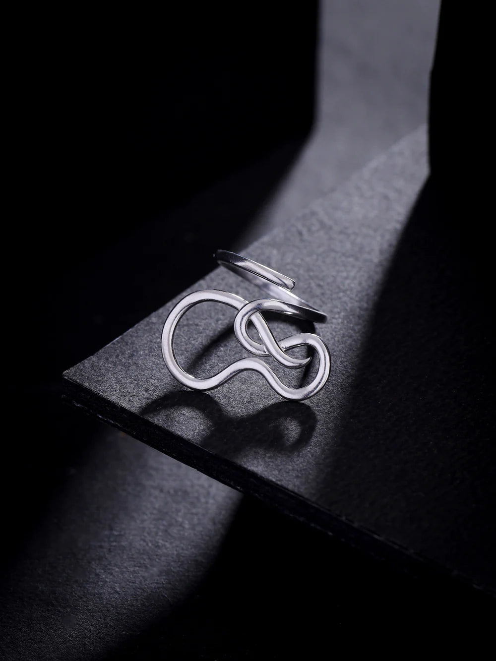 Rhodium Plated Nature's Fold Lumina 925 Sterling Silver Ring For Women