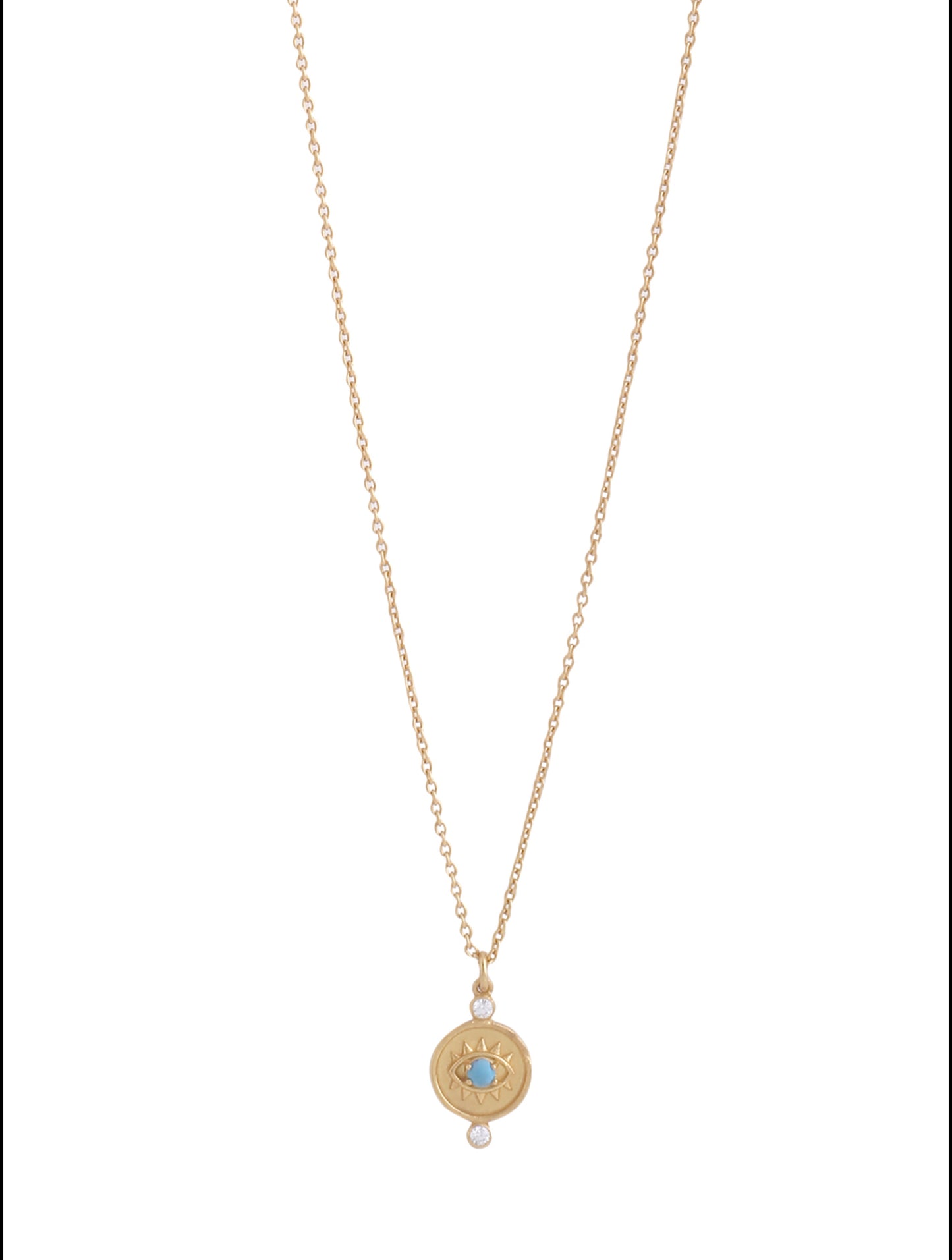 24K Plating Gold Evil Eye Good Luck Charm 925 Sterling Silver Pendant For Women