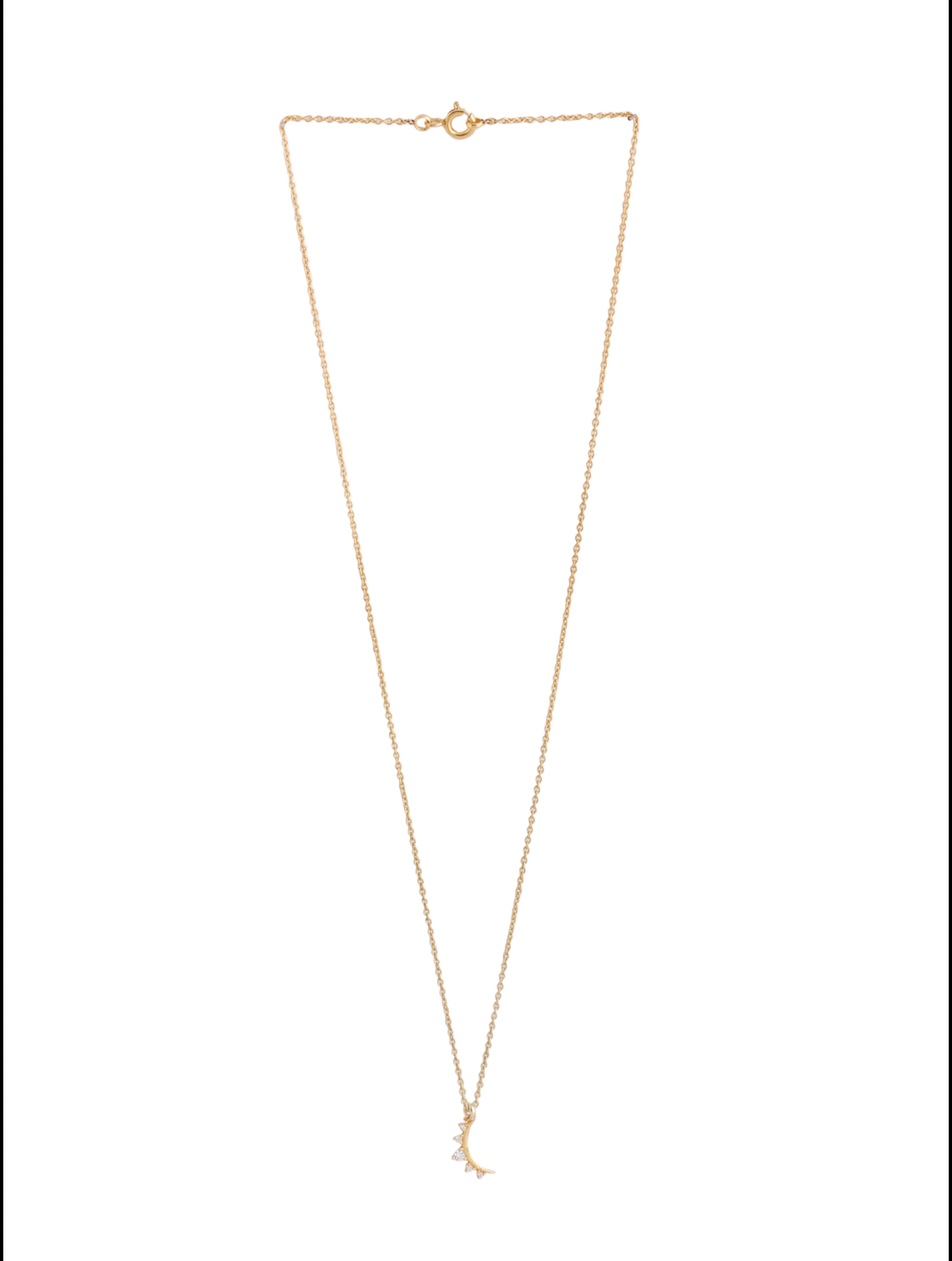 24K Gold Plating Crescent Moon Good Luck Charm 925 Sterling Silver Pendant For Women