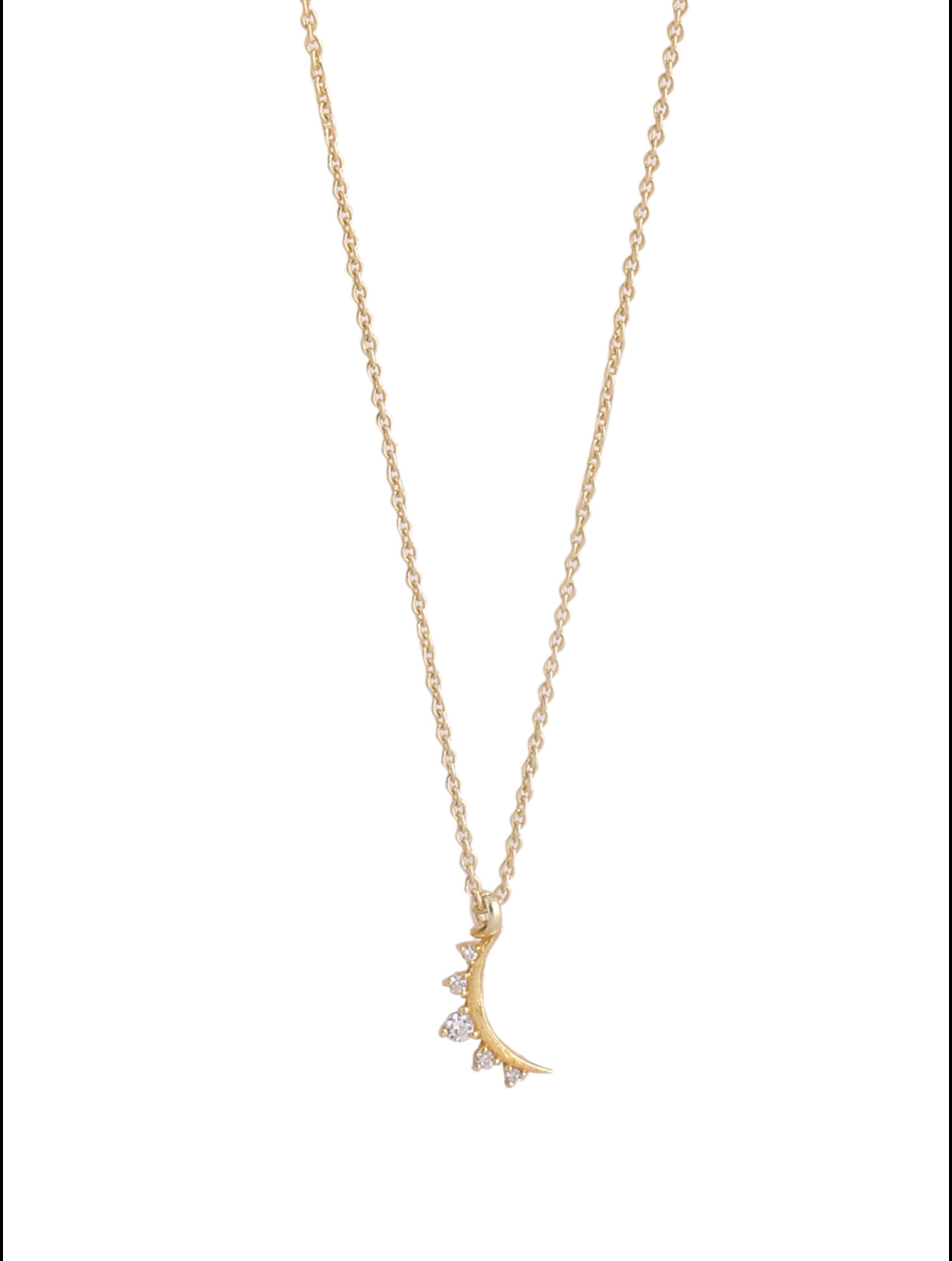 24K Gold Plating Crescent Moon Good Luck Charm 925 Sterling Silver Pendant For Women