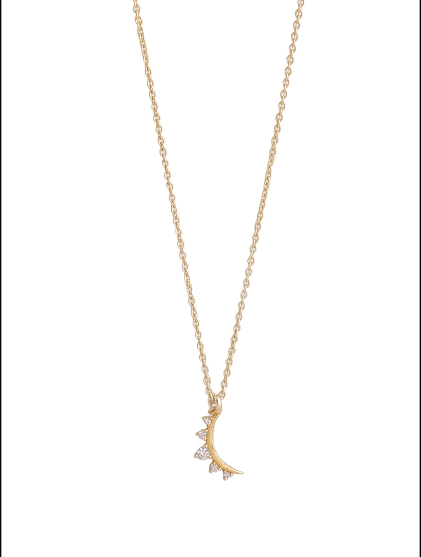 24K Gold Plating Crescent Moon Good Luck Charm 925 Sterling Silver Pendant For Women