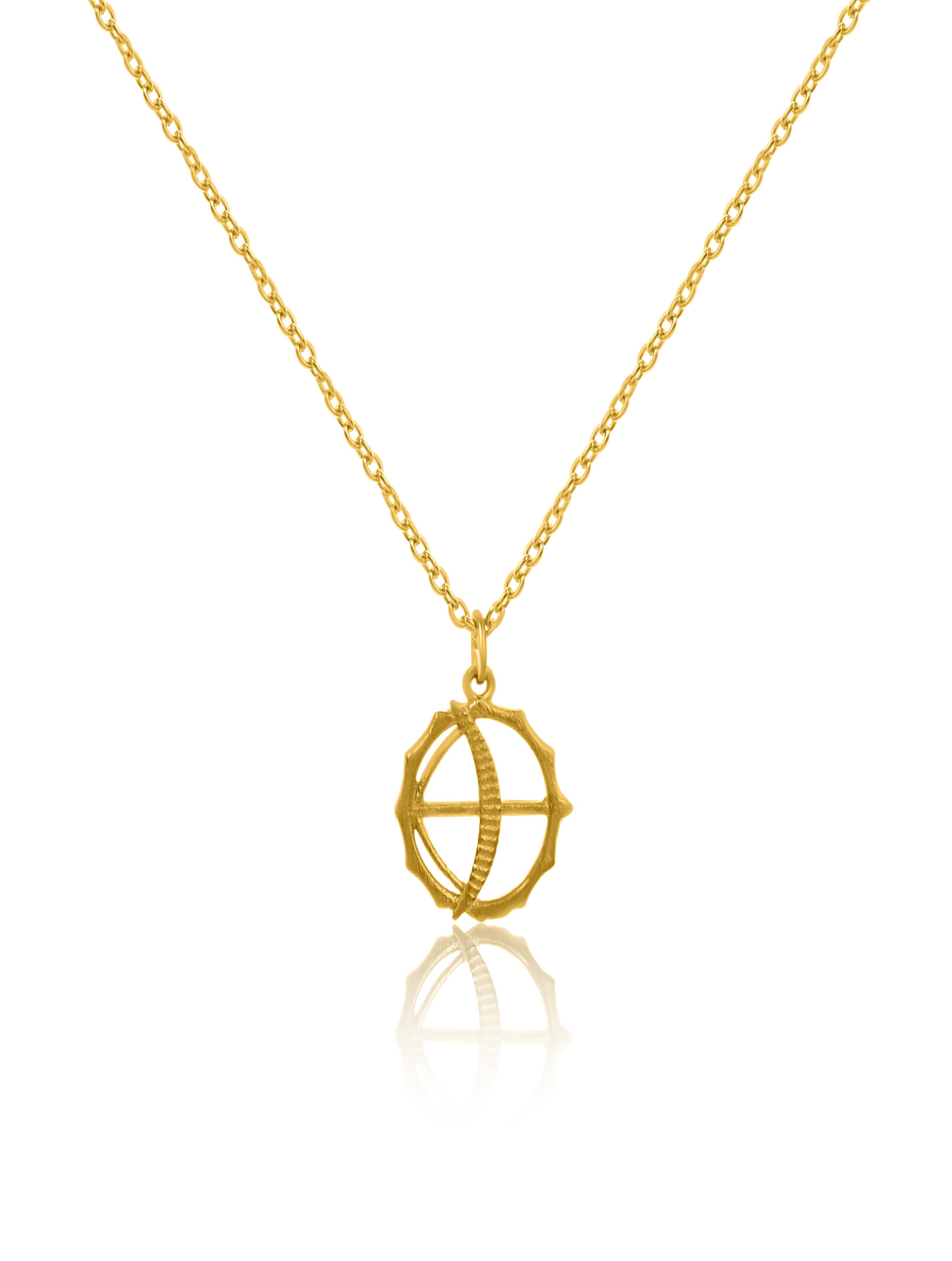 Gold Plated Silver Chain with Bow and Arrow Good Luck Charm 925 Sterling Silver Pendant For Women