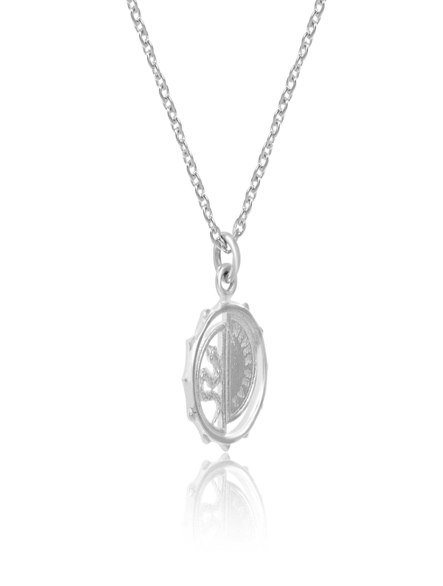 Real Rhodium Plating Snake Medallion Good Luck Charm 925 Sterling Silver Pendant For Women