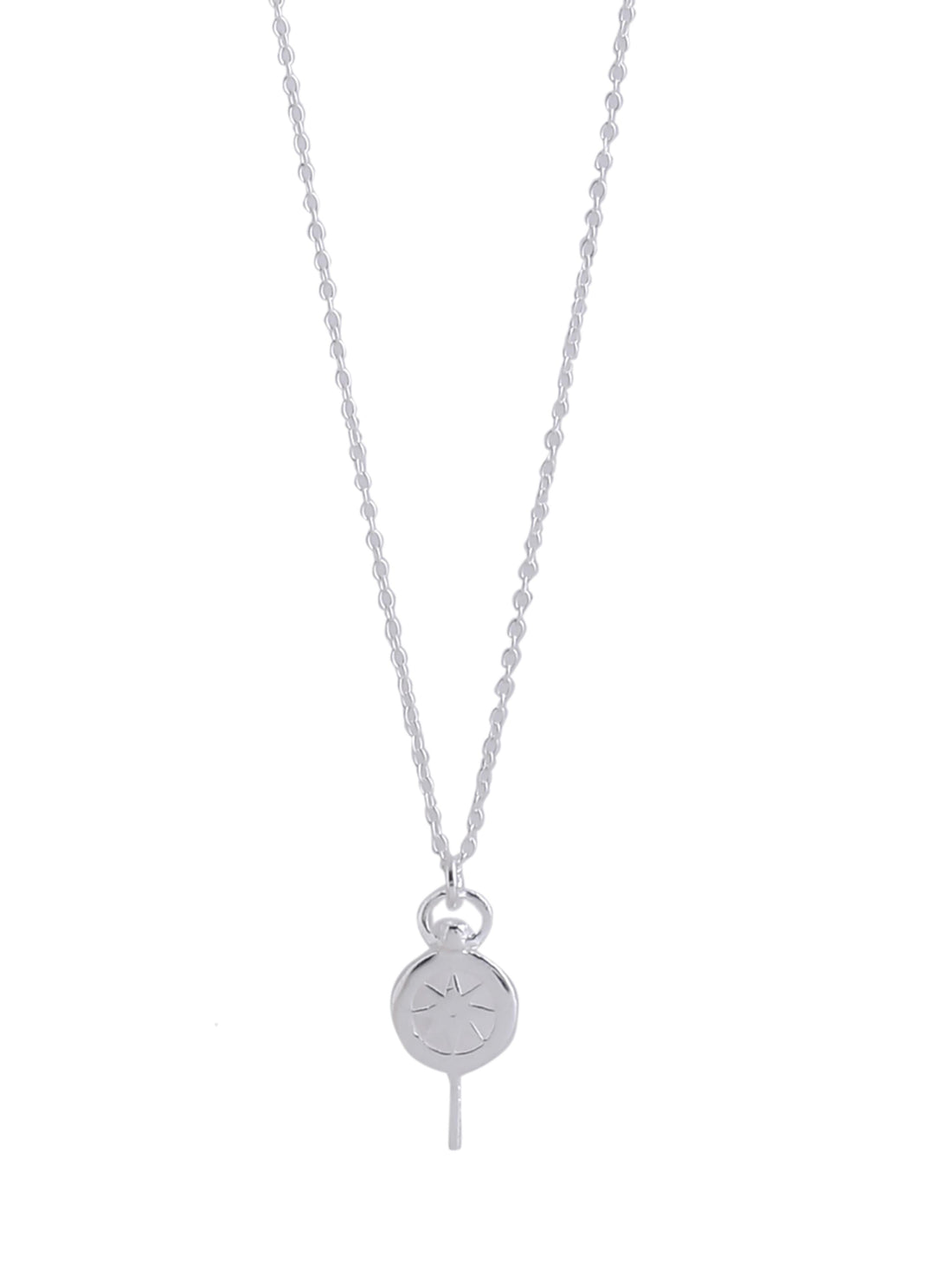 Real Rhodium Plating Compass Stars Good Luck Charm 925 Sterling Silver Pendant For Women