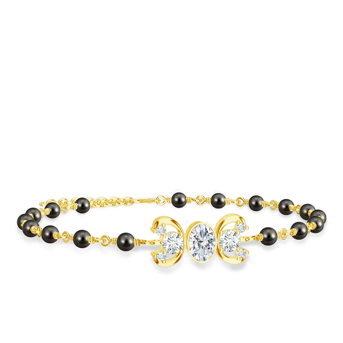 Beads Sacred Circle Mangalayam 925 Sterling Silver Bracelet For Women
