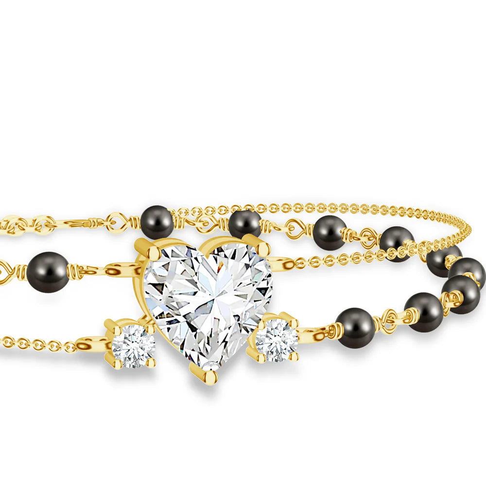 Beads Mangalsutra Celestial Charm Mangalayam 925 Sterling Silver Bracelet For Women
