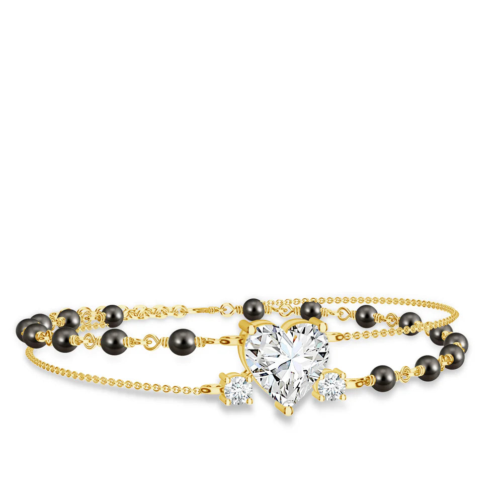Beads Mangalsutra Celestial Charm Mangalayam 925 Sterling Silver Bracelet For Women