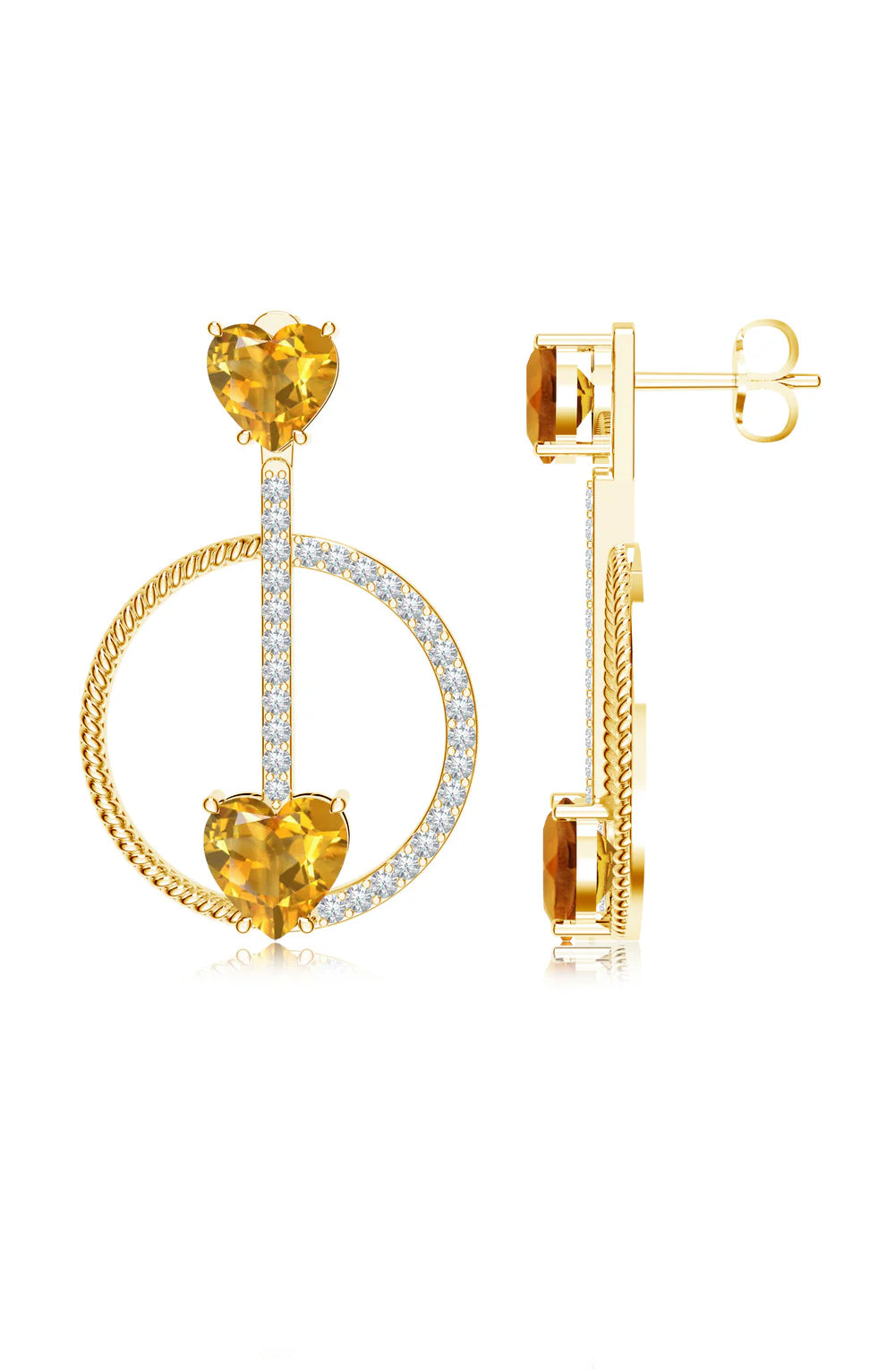 Moissanite Crescent Glow Mangalayam 925 Sterling Silver Earrings For Women