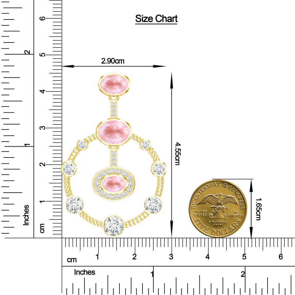 Pink Quartz Infinity Loop Mangalayam 925 Sterling Silver Earrings For Wome