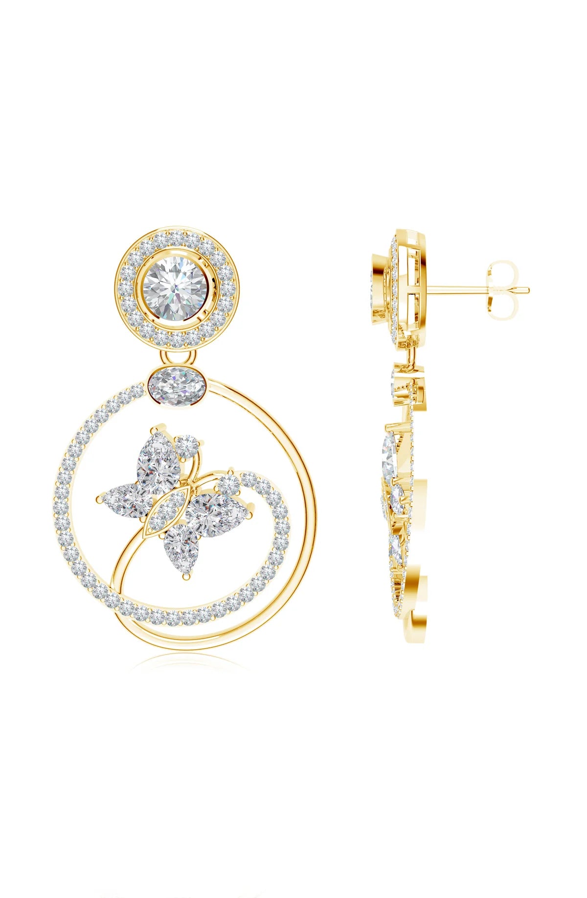 Moissanite Starry Night Mangalayam Elegant Radiance 925 Sterling Silver Earrings For Women