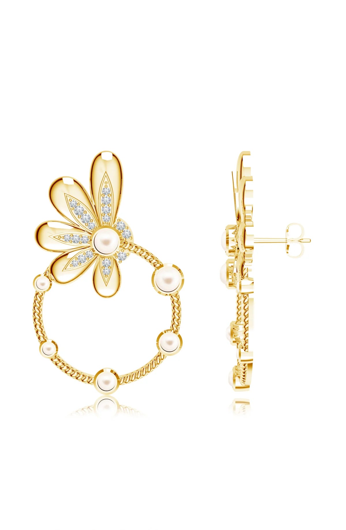 Moissanite Radiant Love Mangalayam Symbol of Devotion 925 Sterling Silver Earrings For Women