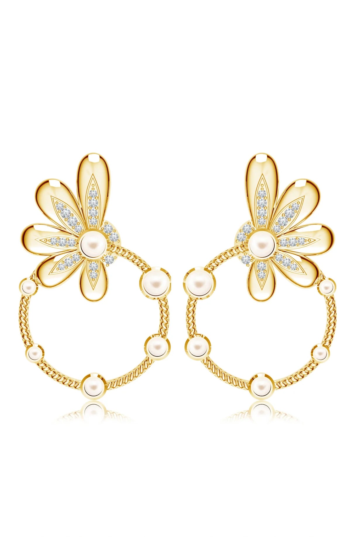 Moissanite Radiant Love Mangalayam Symbol of Devotion 925 Sterling Silver Earrings For Women