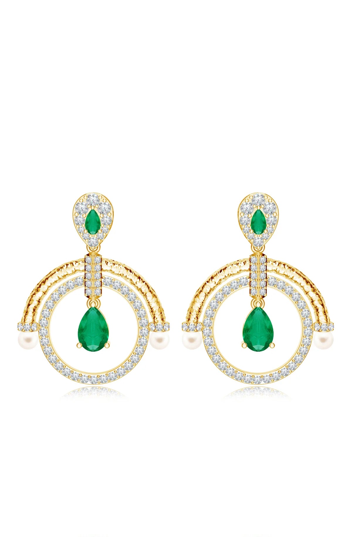 Moissanite Lunar Drops Mangalayam 925 Sterling Silver Earrings For Women