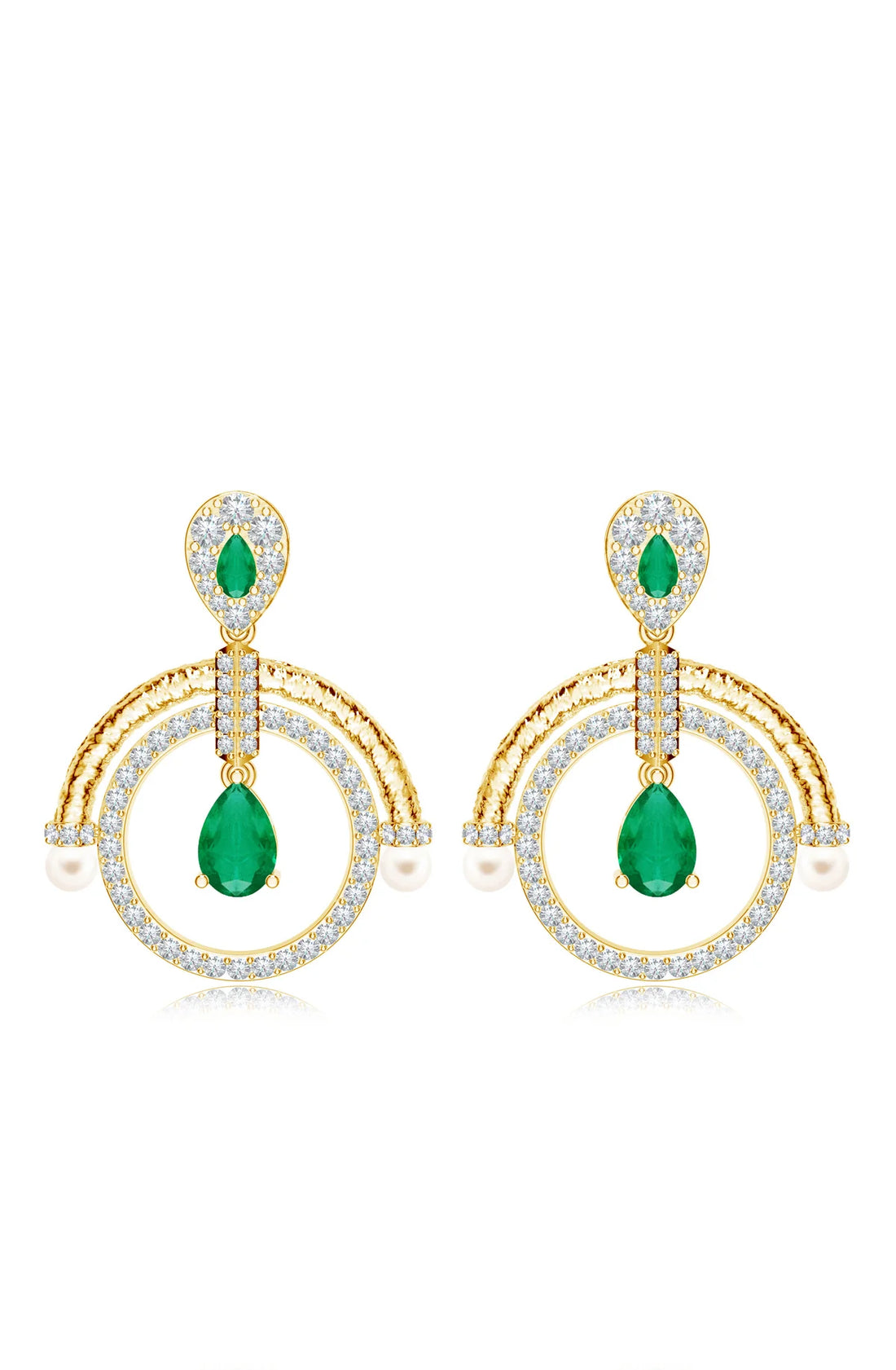 Moissanite Lunar Drops Mangalayam 925 Sterling Silver Earrings For Women